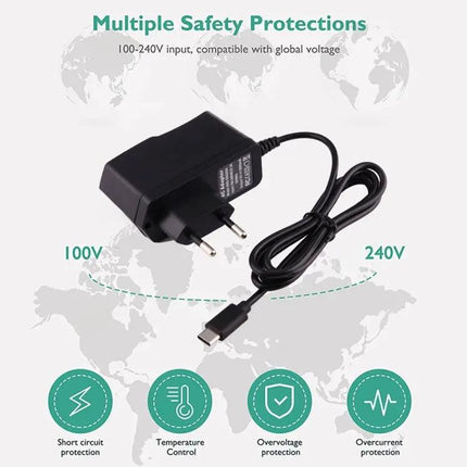 USB-C Charger with EU, UK, and AU Plugs for Smartphones and Tablets