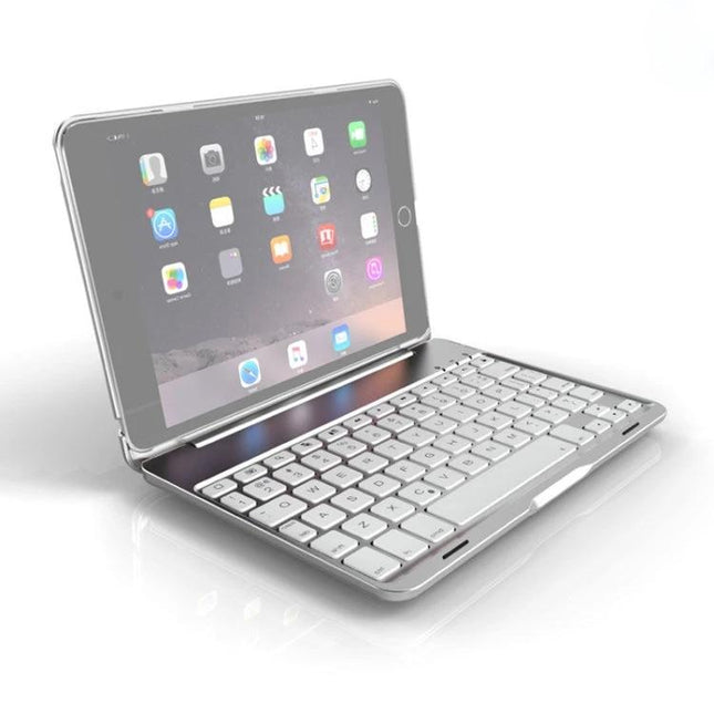 Aluminum Bluetooth Keyboard Case for iPad Mini 4 and 5 with Backlit Keys - slim aluminum alloy protective Bluetooth keyboard case for iPad Mini