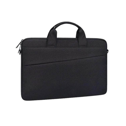 15.4 Inch Portable Laptop Bag with Double Side Pockets and Handle - slim black protective case with handle and front pocket