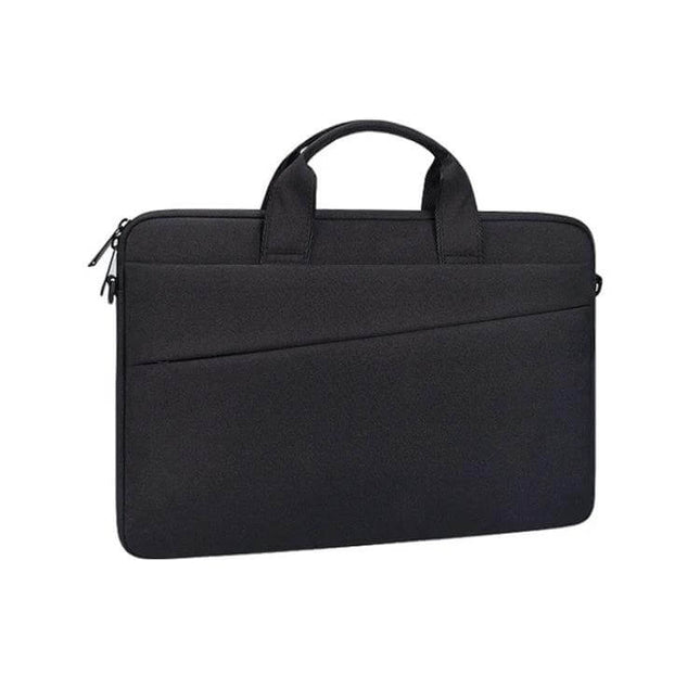 15.4 Inch Portable Laptop Bag with Double Side Pockets and Handle - slim black protective case with handle and front pocket