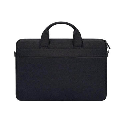 15.4 Inch Portable Laptop Bag with Double Side Pockets and Handle in black, slim protective case with handle and front pocket for accessories