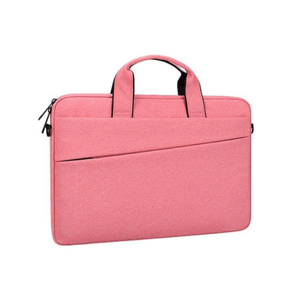 15.4 Inch Portable Laptop Bag with Double Side Pockets and Handle - pink slim laptop case with front pocket and handle