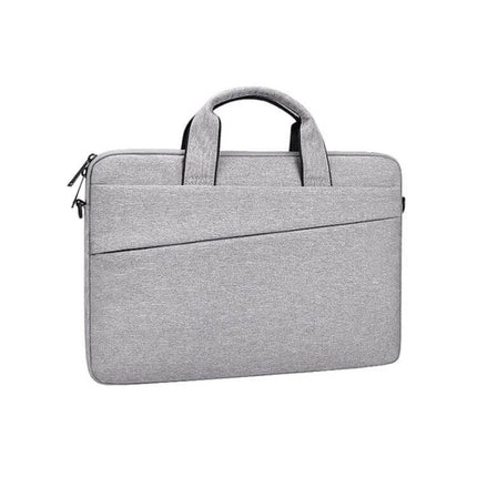 15.4 Inch Portable Laptop Bag with Double Side Pockets and Handle slim gray sleeve with handle and front accessory pocket