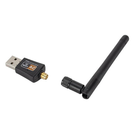 Dual Band USB WiFi Adapter for Wireless Connectivity - compact USB WiFi AC dongle with detachable external antenna, Realtek 8811CU for stronger 2.4GHz & 5.8GHz signal