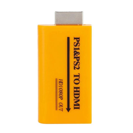 USB HDMI Converter for PS1 and PS2 Games to 1080P Output – yellow PS1/PS2 to HDMI dongle, HD 1080P signal output, single HDMI cable required