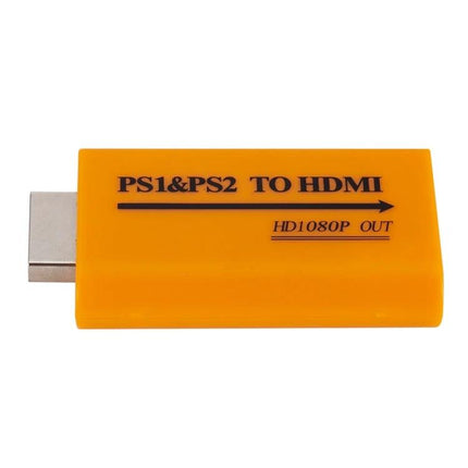 USB HDMI Converter for PS1 and PS2 Games to 1080P Output - yellow PS1 & PS2 to HDMI adapter, HD1080P output for retro consoles
