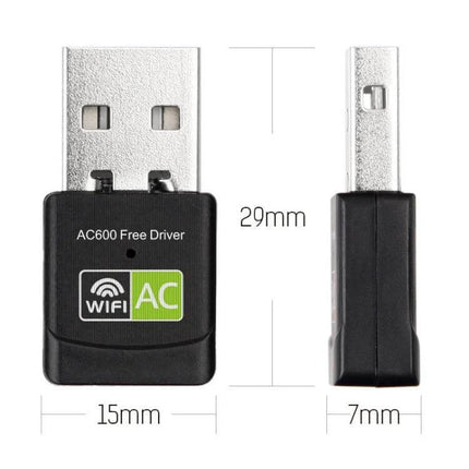 Dual-Band Wireless USB Adapter for Home Network Connectivity - compact AC600 USB WiFi dongle 29mm x 15mm x 7mm for laptops and desktops