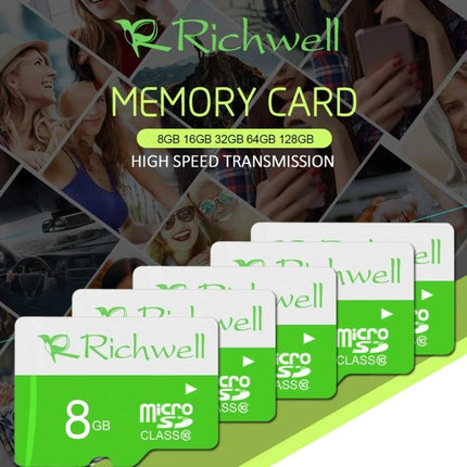 Richwell 32GB Class 10 Micro SD Card for Cameras and Devices - green Richwell microSD memory cards packaging