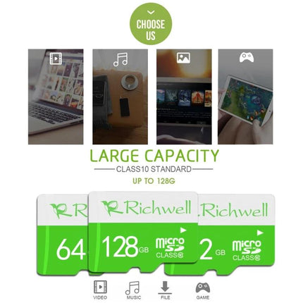 Richwell 16GB Class 10 Micro SD Memory Card for Cameras and Devices - 16GB Class 10 microSD for photos, video, apps and media