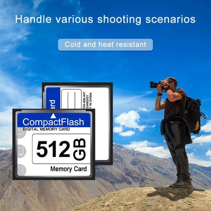 Compact Flash Card with 512MB Storage for Digital Devices - rugged, cold/heat resistant memory for photographers and outdoor shoots