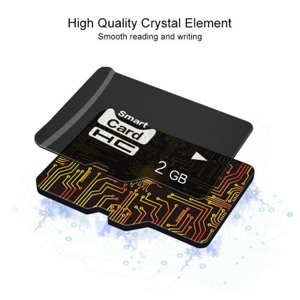 Eekoo 2GB Micro SD Memory Card for Everyday Device Storage - black microSD card with 2GB label and circuit design, 18MB/s read 5MB/s write