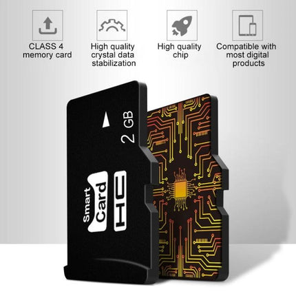 Eekoo 2GB Micro SD Memory Card for Everyday Device Storage - Class 4 microSD with 18MB/s read, 5MB/s write for dash cams and kids story players