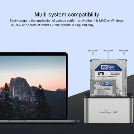 Blueendless 2-Bay Hard Drive Dock for Secure Data Cloning