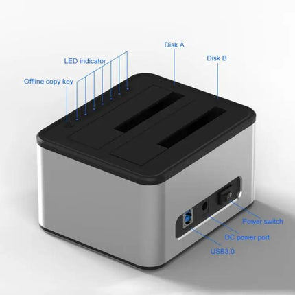 Blueendless 2-Bay Hard Drive Dock for Secure Data Cloning