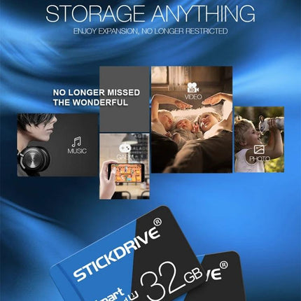 Stickdrive 128GB Blue and Black Micro SD Card for Devices - expandable storage for photos, videos and apps during travel and outdoor activities