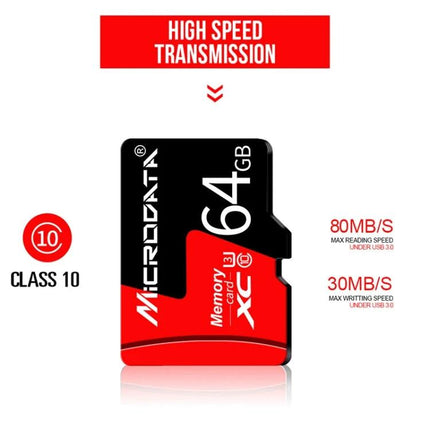 Microdata 8GB Red and Black Micro SD Card for Smartphones high speed transmission red and black micro SD for photos apps