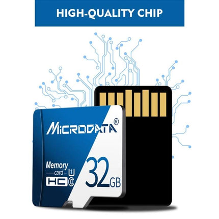 Microdata 16GB Micro SD Memory Card for Everyday Devices - compact 16GB card shown with circuitry background