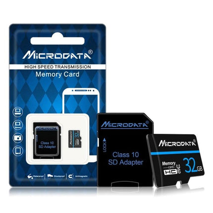 Microdata 32GB Micro SD Memory Card for Smartphones and Devices - 32GB microSD + SD adapter packaged for phones, tablets, GPS