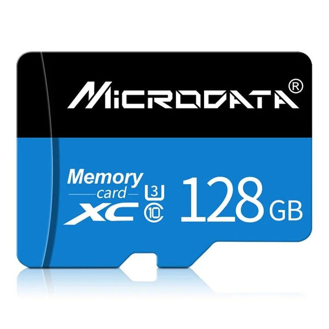 Microdata 128GB Blue and Black Micro SD Memory Card for Smartphones and Cameras - compact blue/black micro SD for photos, videos, apps