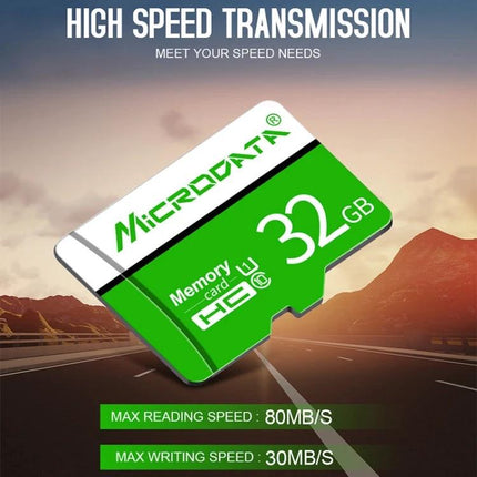Microdata 64GB Green and White Micro SD Card for Smartphones and Cameras - green/white 64GB micro SD for photos, videos, high-speed storage