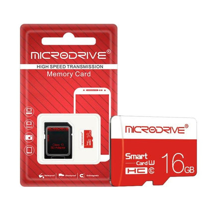 16GB Micro SD Card for HD Video and Photo Storage - microdrive red 16GB memory card packaging, durable waterproof travel storage