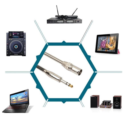 Connect Your Microphone for Home Recording Sessions with Cable - XLR to 6.35mm 3-Pin cable connecting mic to mixer, interface, laptop, tablet, and speakers