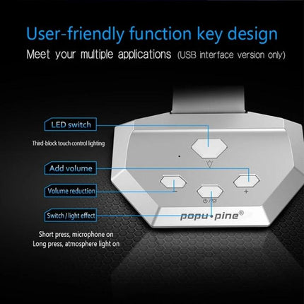 Compact USB Microphone for Everyday Online Communication and Recording - user-friendly function key design with LED switch and volume controls