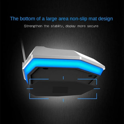 Compact USB Microphone for Everyday Online Communication and Recording showing underside non-slip mat and LED edge