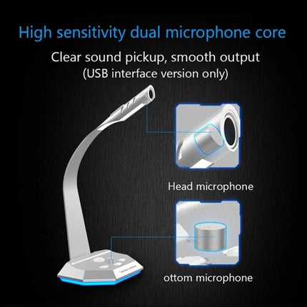 Compact USB Microphone for Everyday Online Communication and Recording - high sensitivity dual microphone with head and bottom capsules for clear voice pickup
