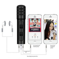 BGN-C7 Portable Dual Mobile Karaoke Microphone with Built-in Sound Card for Live Singing