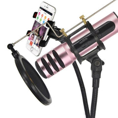 BGN-C7 Portable Dual Mobile Karaoke Microphone with Built-in Sound Card for Live Singing