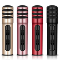 BGN-C7 Portable Dual Mobile Karaoke Microphone with Built-in Sound Card for Live Singing