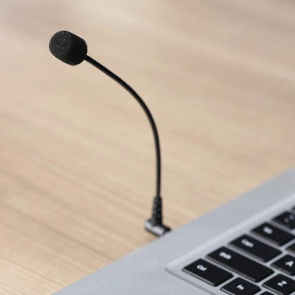 BOYA Microphone for Daily Smartphone Recording and Vlogging attached to laptop for clear vlogs, voiceovers and meetings