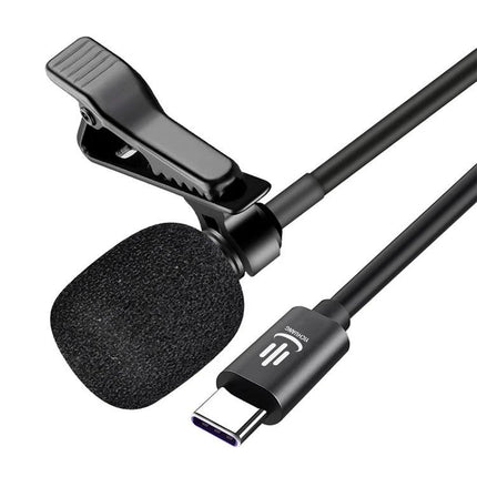 YICHUANG Lavalier Microphone For Daily Mobile Recording clipped lavalier mic with Type-C connector and foam windscreen for vlogging and interviews