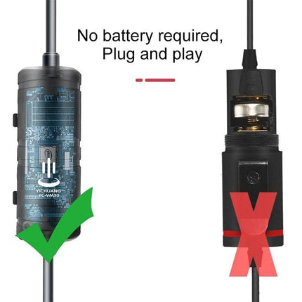 Enhance Daily Recordings with YICHUANG Lavalier Microphone showing plug-and-play no battery required comparison