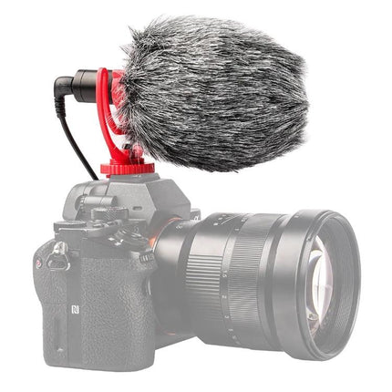 YICHUANG Microphone for Clear Daily Conversations at Home mounted on DSLR with windscreen to reduce ambient noise during video calls