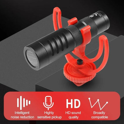 YICHUANG Microphone for Clear Daily Conversations at Home - compact noise-reducing mic on red shock mount for clear home calls
