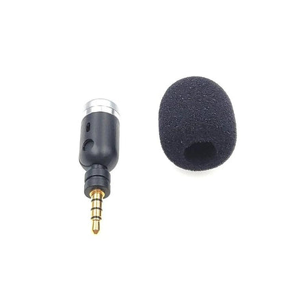 Compact Microphone for Daily Mobile and Laptop Recording — small plug-in mic with foam windscreen for clear calls and recordings