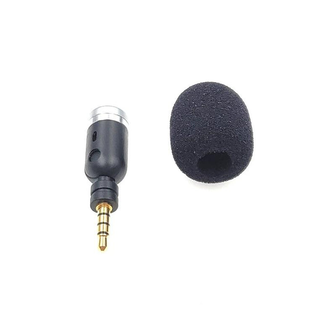 Compact Microphone for Daily Mobile and Laptop Recording — small plug-in mic with foam windscreen for clear calls and recordings