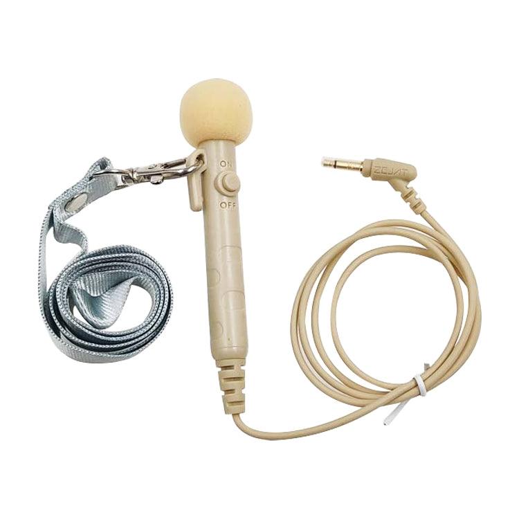 Handheld Neck-Mounted Microphone with Lanyard and 3.5mm Elbow Head Loudspeaker Flesh Color