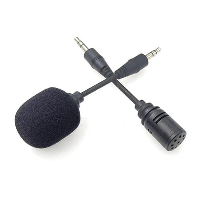 Straight Microphone for Tour Guides and Outdoor Use - compact unidirectional mic with foam windscreen and 3.5mm plugs for megaphones and mobile devices
