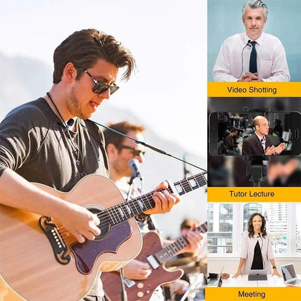 Lavalier Microphone for Daily Lectures and Meetings clipped to musician and presenters for clear hands-free audio