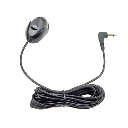 Car Bluetooth Microphone for Hands-Free Driving Calls attached to dashboard with long cord and 3.5mm plug for clear voice pickup