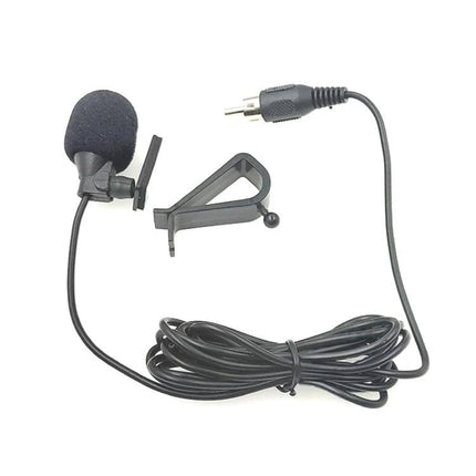 External Microphone for Everyday Car Navigation Needs - compact clip-on mic with foam windscreen and RCA lotus plug for clear in-car voice commands