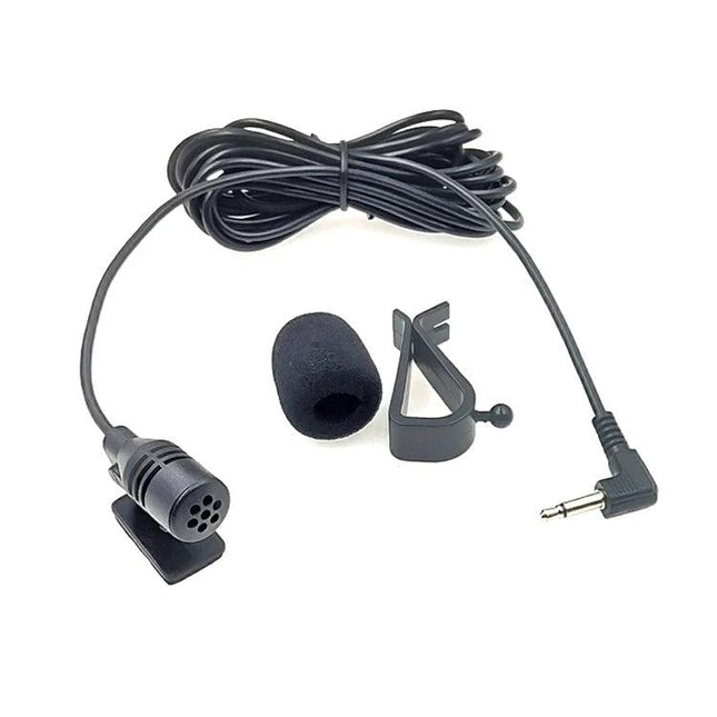Microphone for Everyday Car Navigation and Driving Assistance - 2.5mm angled head clip-on mic with foam windscreen for clear in-car voice capture