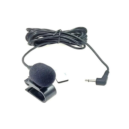 Clip-On Lavalier Microphone for Daily Car Commutes and Navigation - black clip-on mic with foam windscreen and 3.5mm angled plug
