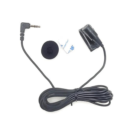 A Practical Clip-On Microphone for Your Car's Daily Commutes - black clip microphone with 3-meter cable, foam windscreen and adhesive pad