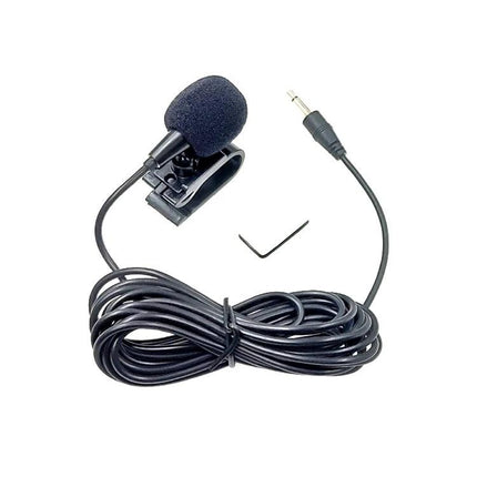 Stick-On Lavalier Microphone for In-Car Audio and GPS Use attached clip microphone with foam windscreen and long cable for clearer car navigation audio