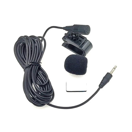 Stick-On Lavalier Microphone for In-Car Audio and GPS Use - black stick-on lavalier with clip, foam windscreen, 3.5mm plug and long cable