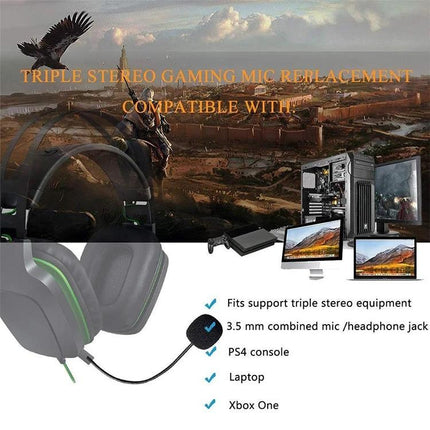 Compact Microphone for Daily Gaming and Streaming Sessions — compact omnidirectional gaming mic shown with headset, PC, consoles and laptop